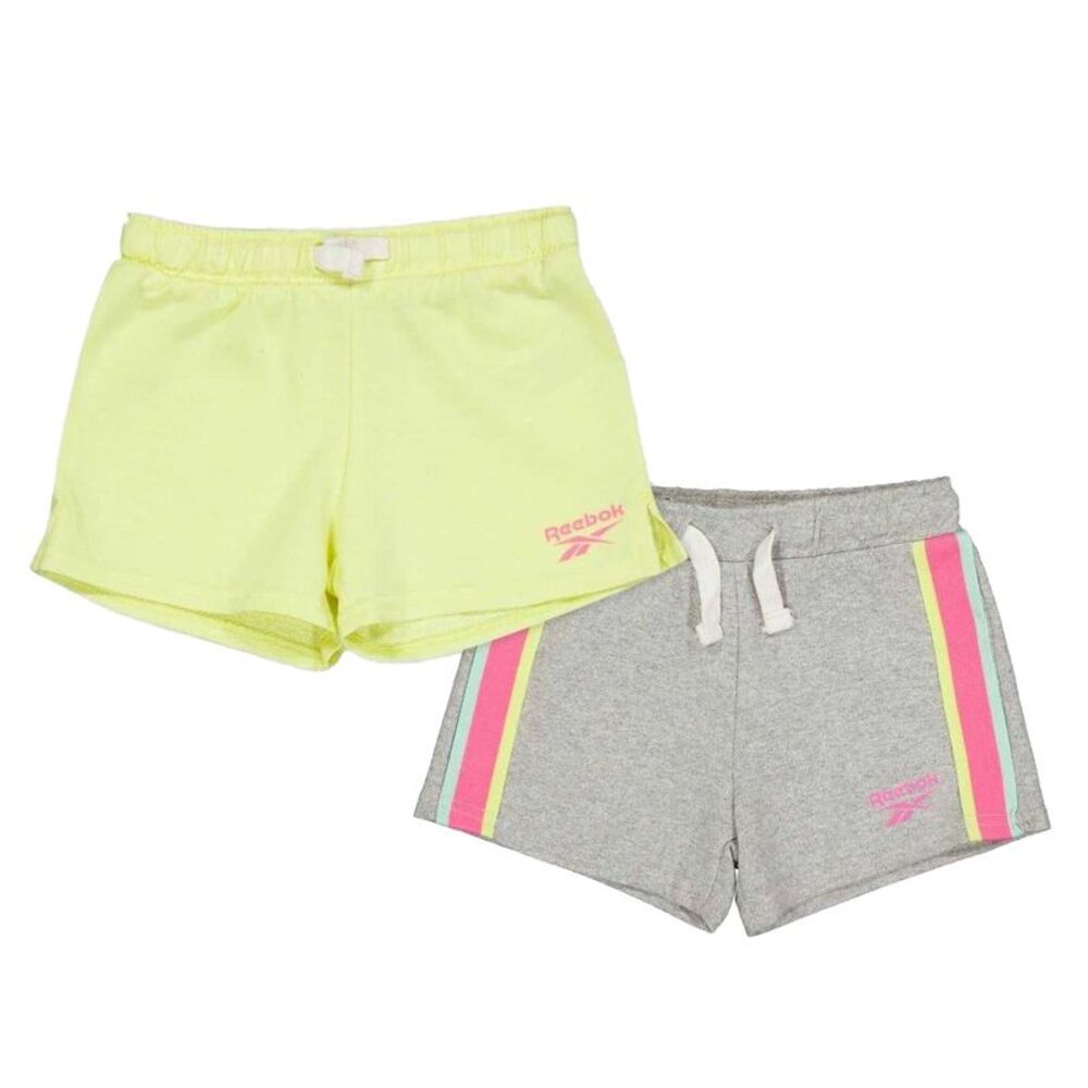 Reebok Girls Jersey Shorts (Pack of 2) / Light Gray Heather